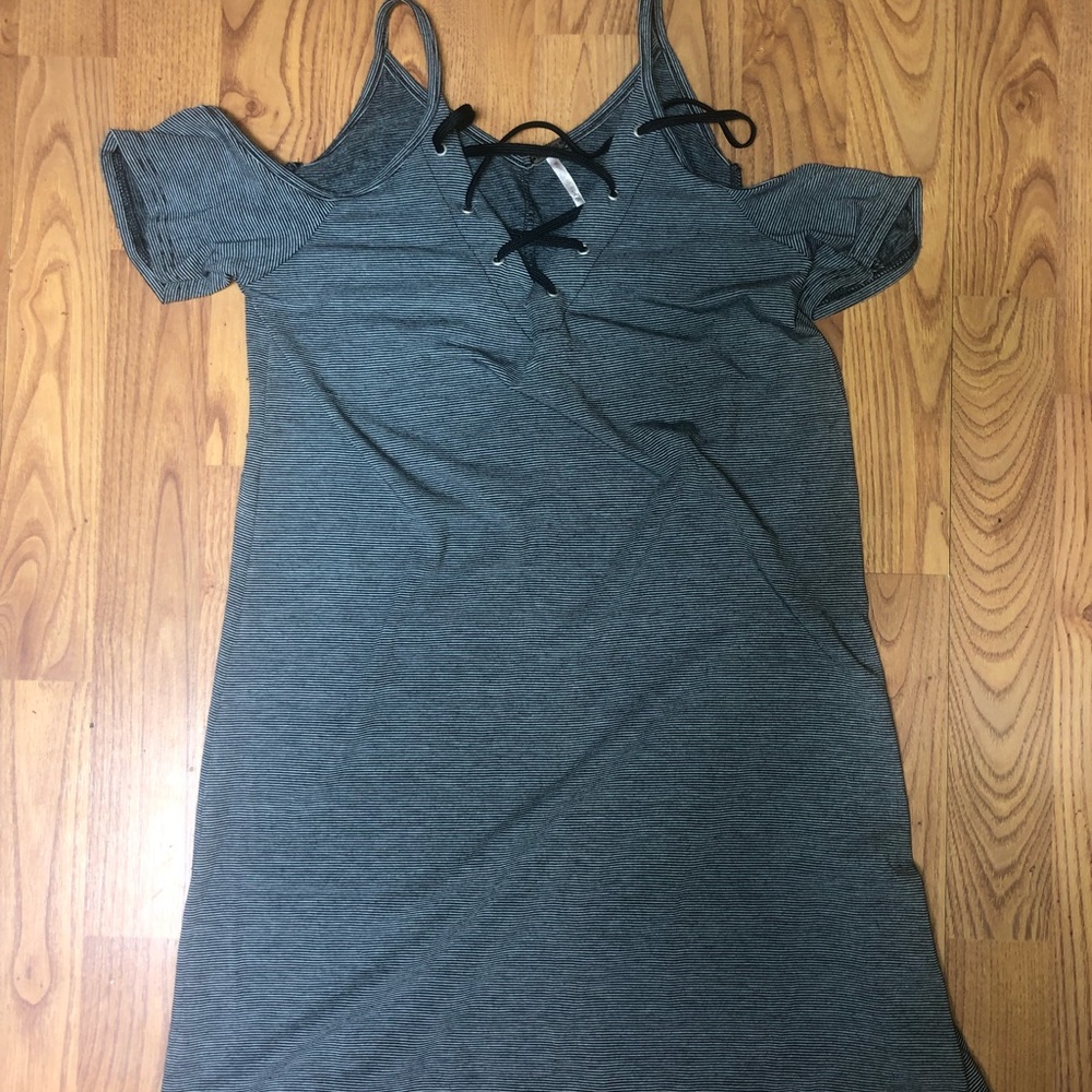 Grey Striped Dress
